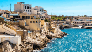 Vue sur la côte de marseille et mer Méditerranée