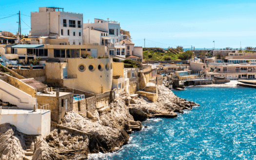 Vue sur la côte de marseille et mer Méditerranée