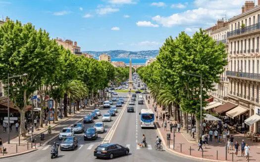vue aérienne de l'avenue du prado Marseille 13006 / 13008